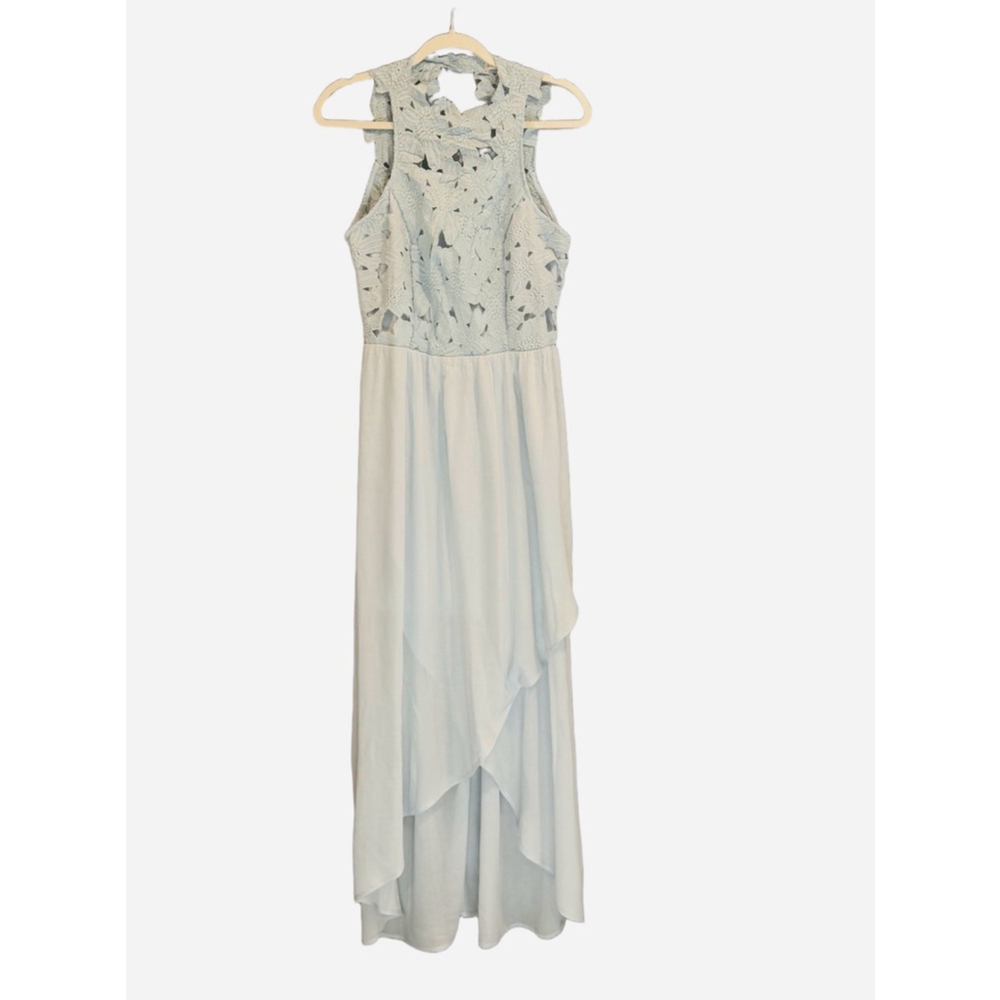Blush Noir Women’s Blue Lace Maxi Dress Size M - Picture 2 of 8
